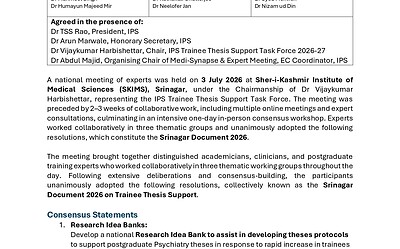 Srinagar Document 2026 on Supporting Trainee Thesis